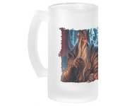 MERCHANDMANIA JARRA CERVEZA CRISTAL mago dragon mundo fantasia serie pelicula videojuego esmerilada esmerilado 500ml