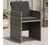 vidaXL Sillones de jardín (4 unidades) con cojines ratán sintético gris
