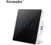 EU/UK Standard Crystal Tempered Glass Wall Panel Light Touch Switch Led Indicator Sensor Electrical Button 1/2/3Gang 220V