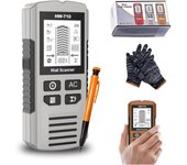 Detector de metales y paredes portátil multifuncional, escáner de pared portátil para tuberías de alambre con pantalla LCD de alta definición, detector de vigas 5 en 1, ideal para detectar metales, cables y madera (rojo)
