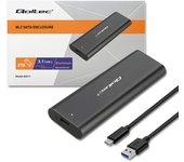 Qoltec 50312 caja para disco duro externo caja externa para unidad de estado sólido (ssd) negro m.2