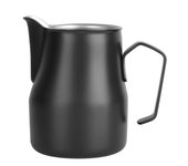 Taza para leche de Maple inoxidable de 500ml, Jarra de café, Latte Art para cafetería (Negro)
