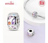 Real S925 Silver Stopper Clip Charm Star Bow Charms Beads for Original Pandora Bracelets Fine Jewelry Gifts for Women Diy