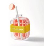 Cubitera portátil 2 en 1 (2025), con tapa y contenedor, sin contacto, fácil de liberar para el congelador, ideal para café, jugos y bebidas (blanca, pequeña)