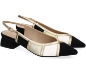 PuntoSalao Zapatos de tacón cómodo destalonado para mujer negro DB-3471