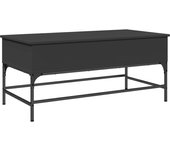 vidaXL Mesa de centro madera ingeniería metal 100x50x45 cm Negro, Roble Sonoma, Roble ahumado Mesita de Salón o Comedor o Auxiliar Mesa de Café Meuble Salón