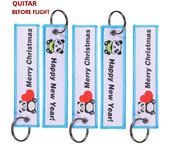 5 PCS/LOT Remove Before Flight Woven Keychains Special Luggage Label Red Chain Keychain for Aviation Gifts Keyring Jewelry