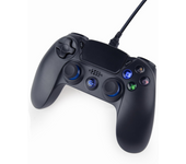 MANDO DE JUEGO GEMBIRD CON VIBRACION CON CABLE PARA PLAYSTATION 4 O PC, NEGRO