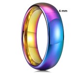 2mm 4mm 6mm 8mm  Gold Domed High Polish Comfort Fit Tungsten Wedding Band Ring for Men Women  Size 5-12