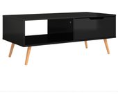 vidaXL Mesa de centro madera ingeniería 100x49,5x43 cm Blanco, Negro, Gris Mesita de Salón o Comedor o Auxiliar Mesa de Café Meuble Salón
