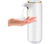 Dispensador de jabón automático, dispensador de jabón eléctrico recargable con sensor infrarrojo, 300 ml, dispensador de jabón automático sin contacto, color blanco para cocina y ducha