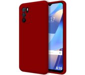 Funda Silicona Líquida Ultra Suave para Oppo A16 / A16s color Roja