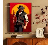 1PC Popular Game Red Dead Redemption 2 Poster Self-adhesive Art Waterproof Paper Sticker Coffee House Bar Room Wall Decor