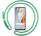 Tumundosmartphone Funda Colgante Transparente para OnePlus Nord N100 con Cordon Verde Agua