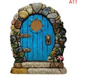 Miniature Fairy Door Home Creative Yard Art Mini Arch Window Door Mouse Hole Decoration Outdoor Garden Sculpture  Craft Decor