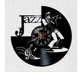 VinyWoody Reloj de Pared Disco de Vinilo Jazz Saxofon Musica Decoracion