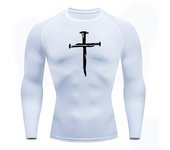 Christian Workout Compression Shirts Graphic Long Sleeve Rash Guard Athletic Quick Dry Tees Tops Mens Gym Undershirts Baselayers