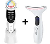 7in1 Face Lift Device EMS RF Microcurrent Skin Rejuvenation Facial Massager + 3Color Neck Face Beauty Device Removal Double Chin