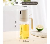 Oil Spray Bottle 250ml High Borosilicate Glass Cooking Oil Dispensers Olive Oil Sprayer Mister for Air Fryer Salad Baking