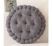 Cojín de meditación con forma de galleta, redondo, cuadrado, para silla, sala de estar, balcón, oficina, sofá, yoga, 40 cm (cuadrado, marrón claro).