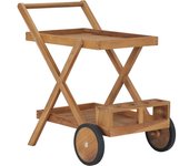 vidaXL Carrito del té de madera maciza de teca