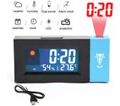 Reloj Digital LED para mesa, despertador electrónico de escritorio, Radio FM, proyector de tiempo, función de repetición, alarma