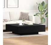 Mesa de café vidaXL negra, de roble, 100x100x31 cm, madera contrachapada