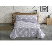Juego de funda nórdica Hosteline Lineas Malva Cama de 90 3 Piezas