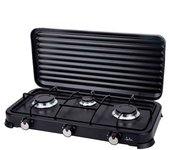 Cocina de Gas Portátil Jata JECG2703 - 3 Quemadores - Pintura Epoxi - Tapa Protectora
