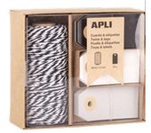 APLI SET GIFT BOX CUERDA MAS ETIQUETAS ELEGANCE NAVIDAD 13x10x5 Cms.