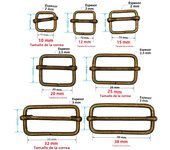 10 Pcs/Pack Wire Formed Metal D-Ring Rectangle Loops Tri-Glide Slider Adjuster Non-Welded Belt Strap Buckle