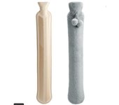 Bolsa de Agua Caliente con 72cm Suave Sudadera Funda,2L Natural Goma Agua Caliente Bolsa