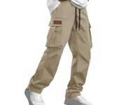 Men's loose straight leg workwear pants, men's spring and autumn American style pants, draped wide leg pants, men's