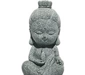 Estatua de Quan Yin Mini Estatuas de Buda Kwan Yin Decoración de jardín Zen al Aire Libre Decoración Budista de Piedra Arenisca Puramente Hecha a Mano, Quan Yin, S