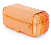 Estuche Escolar Triple Portatodo con Tres Cremalleras Blush Pastel Naranja