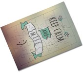 MERCHANDMANIA PUZZLE DE TAMAÑO APROX. A4 DE 24 PIEZAS calmate y sonrie keep calm and smile frase graciosa rompecabezas puzle para adulto