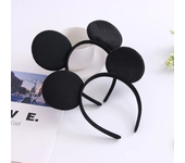 1/2/6/pcs Mouse Ears Headband Solid Black Bigger Ears for Boy & Girl Birthday Party Party Favors Miky Round Ear Animal Headband