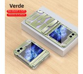 Luxury Plating Phone Case for Samsung Galaxy Z Flip 6 5 Flip6 Flip5 5G Transparent Hinge Protection Anti-drop Shockproof Cover
