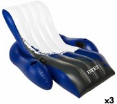 Sillón Hinchable para Piscina Intex Floating Recliner Azul Blanco 180,3 x 66 x 134,6 cm (3 Unidades)