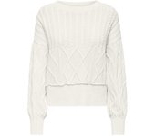 Jersey Only Kaya blanco de punto trenzado regular para mujer