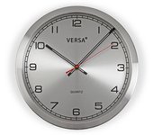 Versa Huntington Reloj de Pared Decorativo, para Salón o Cocina, Medidas (Al x L x An) 30 x 4,3 x 30 cm, 1 pila 1.5 V AA necesaria (no incluida), Color Cromado