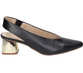 SKYDIVA | Zapatos de Tacón Skydiva Random para Moda Joven – Zapato de Salón en Color Negro con Tacón en Dorado – Sandalia sin Cierre – Slip On – Estilo Elegante – Evento – Ceremonia – Boda
