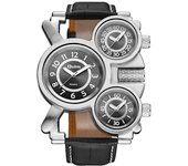 Men's watch, steampunk style, three movement quartz sphere.
