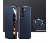 Smart Window Carbon Fiber Texture Magnetic Phone Case with Card Holder for Samsung Galaxy Z Fold 6 5 4 5G Flip Leather Cover