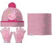 Set Gorro/Buff/Guantes Bebé 44/46 Peppa Pig "Cosy Corner" (Safta PP14810)