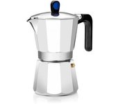 Cafetera Italiana Monix Induction Express M860009 9 Tazas Aluminio Cafetera Monix M860009 de aluminio para 9 tazas. Compatible con inducción y todo tipo de cocinas. Fondo difusor, mango ergonómico y recubrimiento antiadherente. Diseño práctico y fácil de