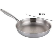 28/30cm Wok Frying Pan Non-Stick Fried Steak Pot 304 Stainless Steel Uncoated Kitchen Cookware For Gas Stove Induction Cooker