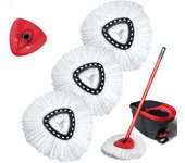Paquete de 3 trapeadores de repuesto de microfibra con Vileda Turbo EasyWring 3 en 1 y recambio de cabezal de trapeador para todo tipo de pisos.