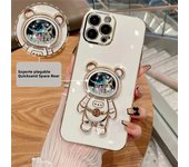 Nova 9 SE Case Quicksand Bear Astronaut Phone Case For Huawei Nova 9SE 8i 5t 3i 7SE 7 8 9 10 Pro Y70 Y90 Plating Kickstand Cover