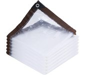 Lona de Polietileno Transparente de 6 'x 10', Resistente, con Ojales Para Gallineros, Porches, Invernaderos y Campamentos